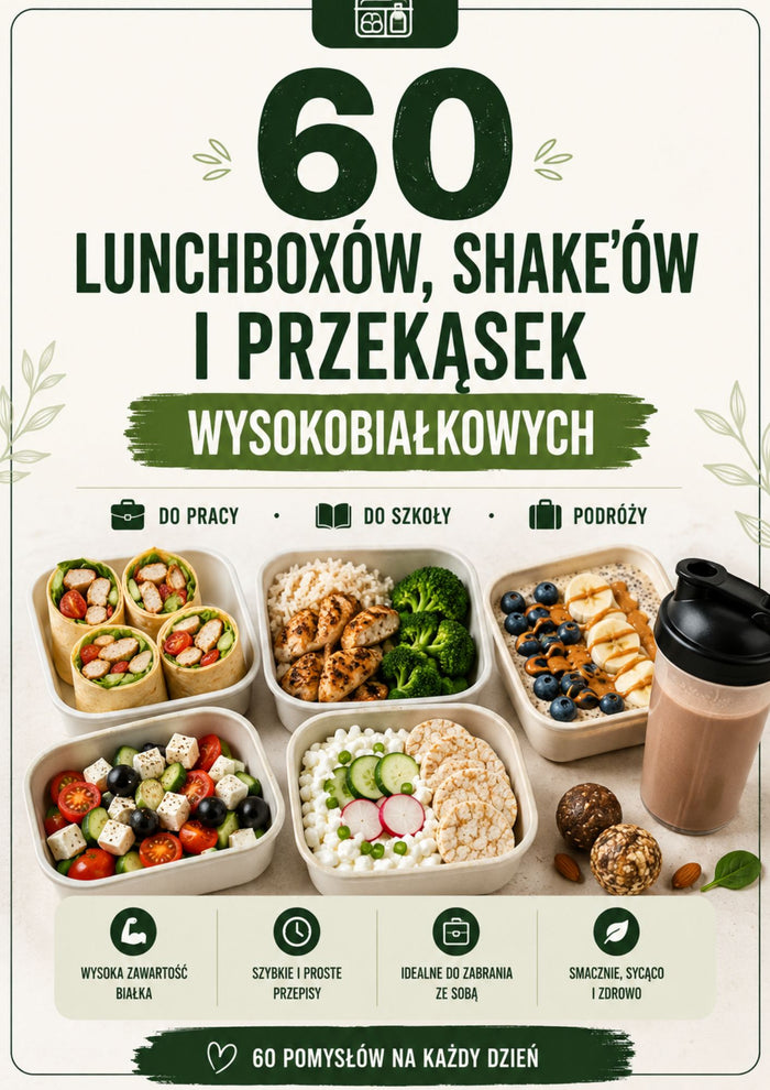 60 lunchboxów, shake'ów i przekąsek wysokobiałkowych
