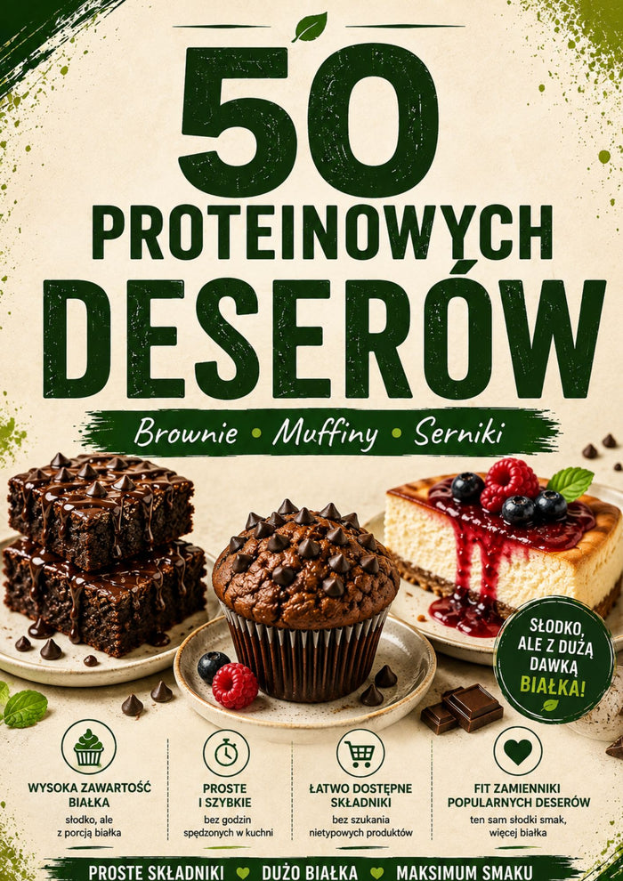 50 proteinowych deserów — kremy, ciasta, słodkości